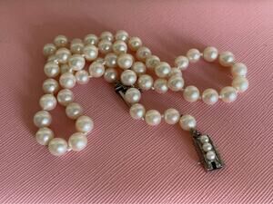 Estate Akoya pearl necklace 6 1/2 mm